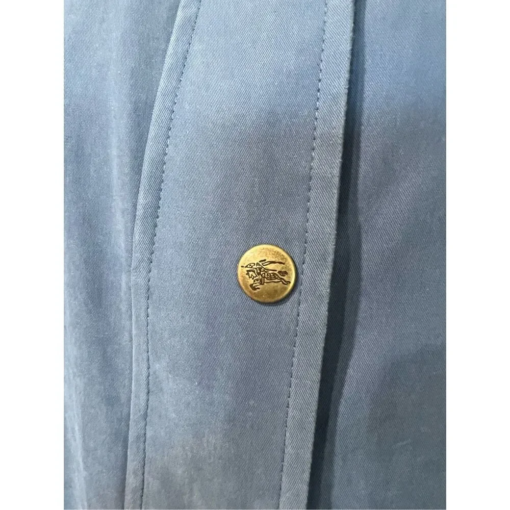 Burberrys’ women coat blue oversize full zip pockets size M - Picture 6 of 13